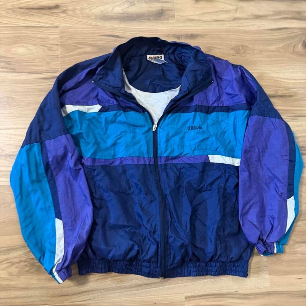 Vintage 90s Wilson Advantage color-blocked windbreaker jacket large